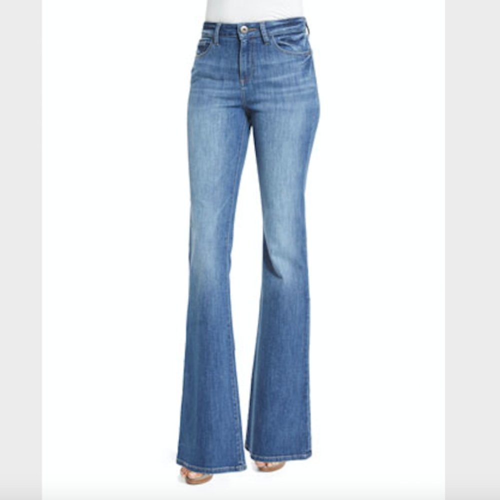 NWT DL1961 Heather High Rise Flare Bell Jean Boho